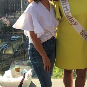 White Ruffle Semi-Cropped Blouse